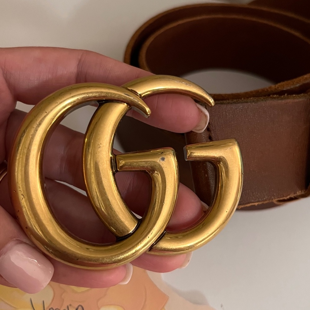 Gucci brown leather belt